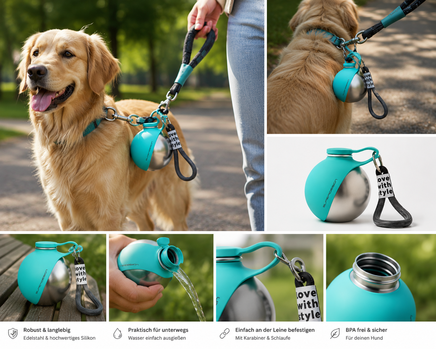 2-in-1 Reise-Wasserflasche